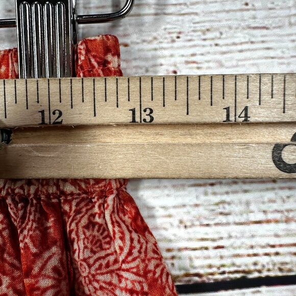 Margaret OLeary Maxi Skirt Womens S Orange White Tiered Pull On Elastic Waist - Picture 5 of 8